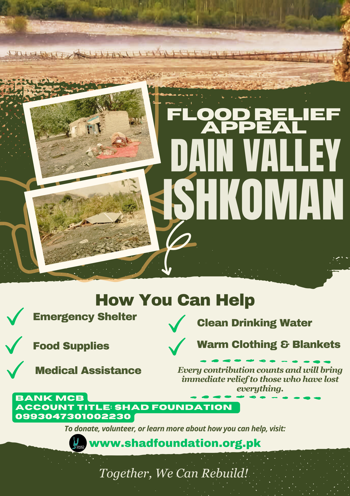 Flood Relief Appeal – Support Dain Valley, Ishkoman | SHAD Foundation